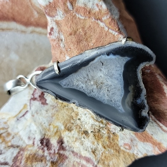 Solar Quartz 925 Sterling Silver Unisex Necklace Large Pendant & Bale EUC - Picture 2 of 8